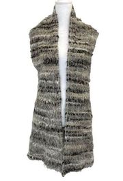 BRYN WALKER Wool Blend Fuzzy Sweater Vest Cardigan Lagenlook size XS