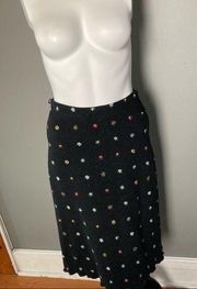 Moschino Black floral embroidery Boucle wool winter skirt size 6