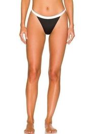 BALMAIN Triangle Bikini Swim Bottom in Black & White Size 34 US 2 NWT