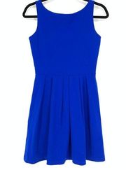 Susana Monaco Women's Size Medium Fit & Flare Dress Cobalt Blue Stretch