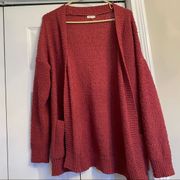 Dusty Rose Popcorn Cardigan