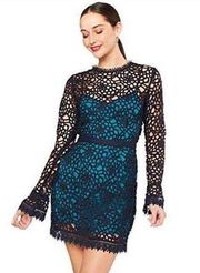 NEW Talulah Roseate Teal Mini Lace Cocktail Evening Going Out Dress Small