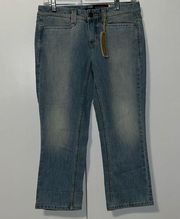 NWT Tommy Hilfiger American Spirit Mid Rise Cropped Capri Stretch Jeans 2 Light