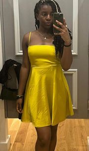 Forever 21 Satin Yellow Mini Dress