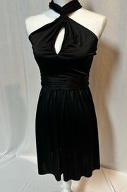 NWT Halston Heritage Twisted Halter Dress - Size 6 Black
