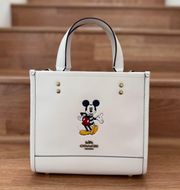 X Coach Dempsey Tote 22 With Mickey Mouse CM843 Chalk