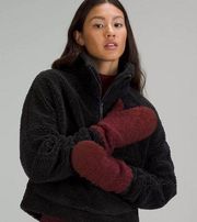 Lululemon • Ombre Knit Textured Mittens merino XS/S Red Merlot burgundy maroon