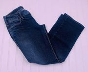 Silver Jeans Womans 26 Santorini Straight Crop Low Rise Dark Wash Pants