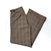 Lilly Pulitzer White Tag Brown Academia Plaid Wide Leg Trousers