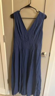 Blue Long Linen Dress