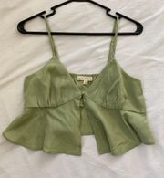 L.A. Hearts Green Button Front Tank Top