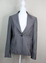 Max Mara Womens Button Down Blazer Suit Jacket Size 12 Wool Blend Lined Gray