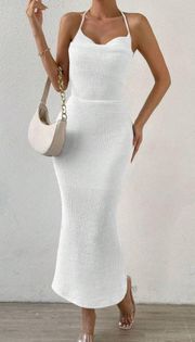 White Halter Dress