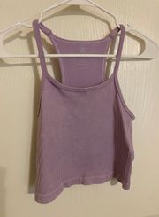 CRZ Yoga Purple Ribbed XZY Yoga Size Small Tank Top