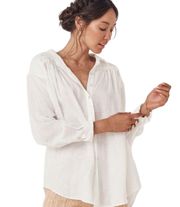 Spell and the Gypsy Basic White Linen Long sleeve Blouse-Medium