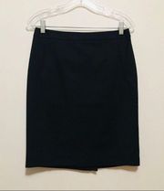 Black Faux Pockets Pencil Skirt