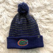 NCAA new UF florida gators blue stripe pom pom embroidered logo beanie winter hat