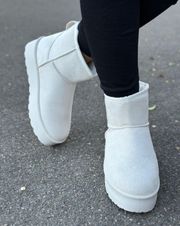 FAUX FUR LINED MINI PLATFORM BOOTIES