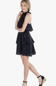 / Pacey Ruffle Flounce Dress- Black; NWT