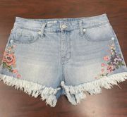 Mossimo Floral Denim High Rise Shorts Size 6