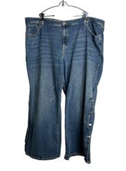 Nili Lotan x Target High Rise Wide Button Leg Jeans Flare Flowy Plus 28W / 30W