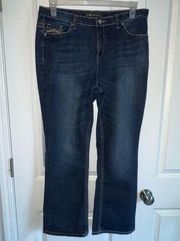 CATO CLASSIC JEANS SIZE 16 DARK DENIM WITH FADE.