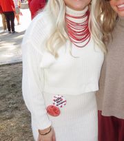 Red Tiered Cord Necklace