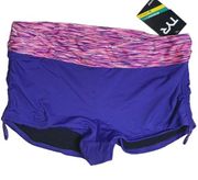 TYR Sonoma Active Mini Boyshort Swim Shorts - Purple Pink - Size Medium 8 - $30