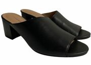 14TH & UNION Black Faux Leather Slip On Sandal 7.5