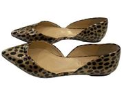 Talbots Womens Cheetah Print Patent Leather Pointed Toe Flats Size US size 6.5