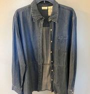 White Stag Womens Blue Jean Shirt Button Down Blue Size XL