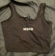 NWT msgd Missguided cropped logo crop tank top us 0