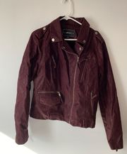 red suede/faux leather moto jacket