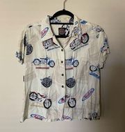 Vintage Short Sleeve Button Down Graphic Shirt