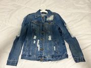 Distressed Blue Denim Jean Jacket