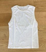Agolde Ameenah Muscle Sleeveless Tee in White
