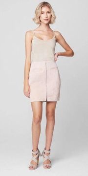 NWT Blank NYC  100% Leather Skirt In Pink Pearl SZ-26