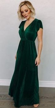 Baltic Born Women's Pleated Maxi Dress - Forest Green Size Large
