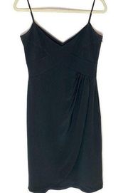 Armani Collezioni black spaghetti strap bodycon dress large