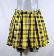 Hot Topic Yellow Plaid Pleated Punk School Girl Mini Skirt~XS~ 