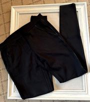 Tory Burch Charcoal texturized Leggings with side seam detail.  XS