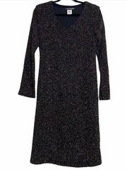 Jonathon Martin Multi Color Textured Long Sleeve Lined Dress