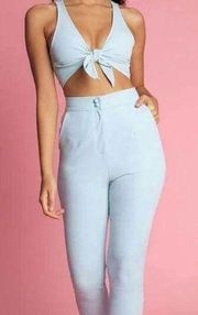 Baby Blue Two Piece Pant Set