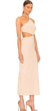 Iris Halter Midi Dress Macadamia