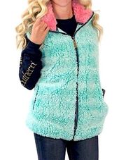 Simply Southern Sherpa Vest Blue Size Large