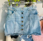 Denim Jean Skirt Western Button Down A Line  Size 3