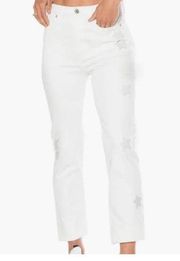 Juicy Couture NWT  Venice Stars Straight Leg Jeans White Size 26 Retails $175