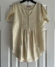 Calypso St. Barth  Women’s Ivory Short Sleeve Silk Blouse