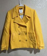 1901 bright yellow rod double breasted coat NEW S