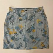 Christopher & Banks floral print denim skort size 4